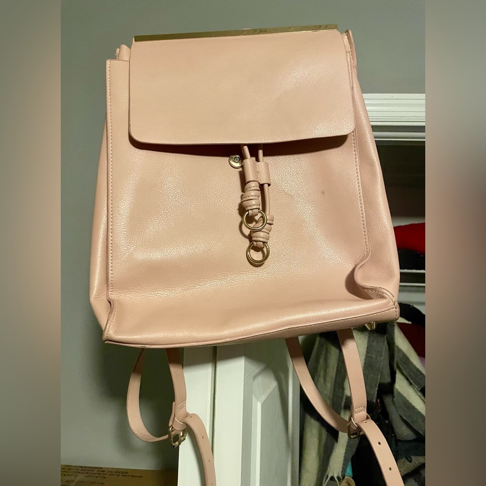 Zara Elegant Pink Leather Backpack